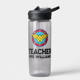 Wonder Woman   Circle & Stars Logo Water Bottle