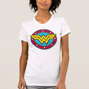 Wonder Woman Circle & Stars Vintage Logo T-Shirt