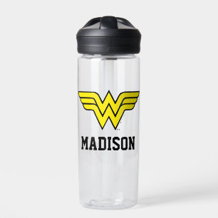 Wonder Woman   Classic Logo   Add Your Name Water Bottle