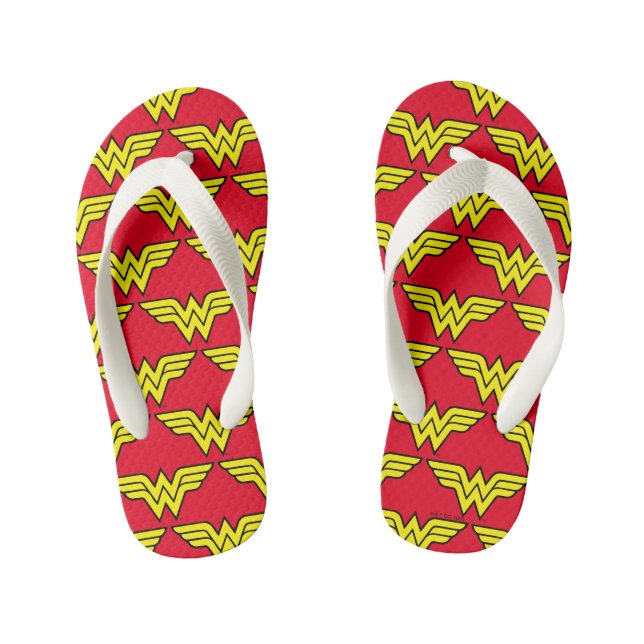 Wonder Woman | Classic Logo Kid's Flip Flops (Footbed)