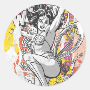 Wonder Woman Collage 1 Classic Round Sticker