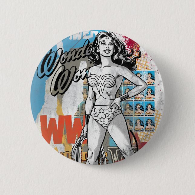 Wonder Woman Collage 2 6 Cm Round Badge (Front)