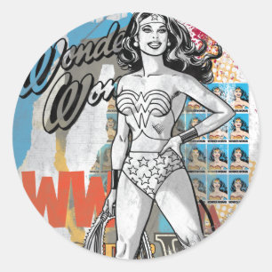 Wonder Woman Collage 2 Classic Round Sticker