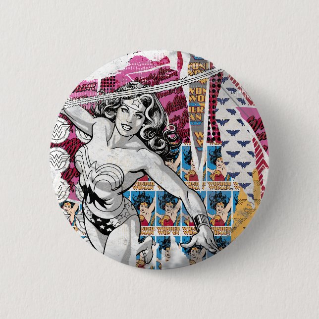 Wonder Woman Collage 5 6 Cm Round Badge (Front)