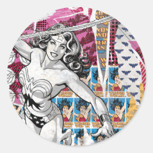 Wonder Woman Collage 5 Classic Round Sticker