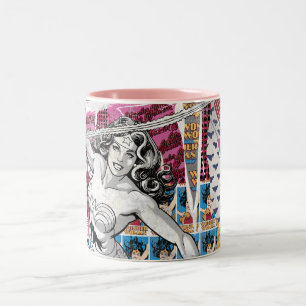 Wonder Woman Collage 5 Two-Tone Coffee Mug