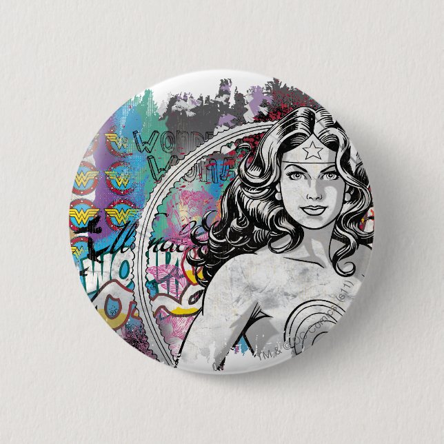 Wonder Woman Collage 6 6 Cm Round Badge (Front)