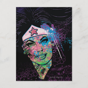 Wonder Woman Colourful Collage Postcard