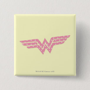 Wonder Woman Colourful Pink Floral Logo 15 Cm Square Badge