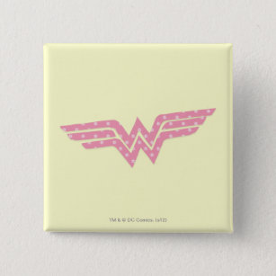 Wonder Woman Colourful Pink Floral Logo 15 Cm Square Badge
