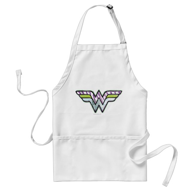 Wonder Woman Colourful Sketch Logo Standard Apron (Front)