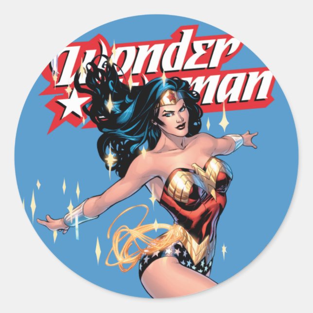 Wonder Woman Comic Cover Classic Round Sticker (Front)