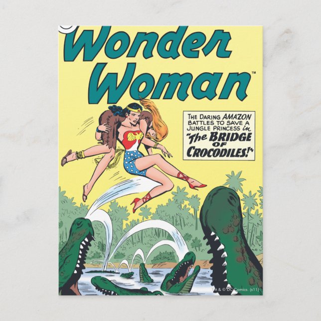 Wonder Woman Crocodiles Postcard (Front)