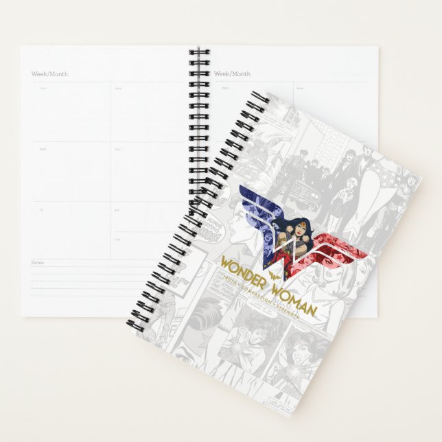 Wonder Woman Crossed Arms in Logo Collage Planner (Display)