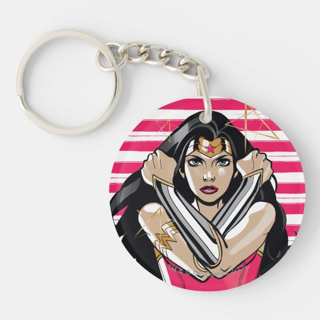 Wonder Woman Defend - Template Key Ring (Front)
