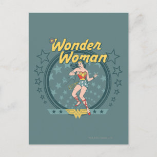 Wonder Woman Distressed Star Design Postcard