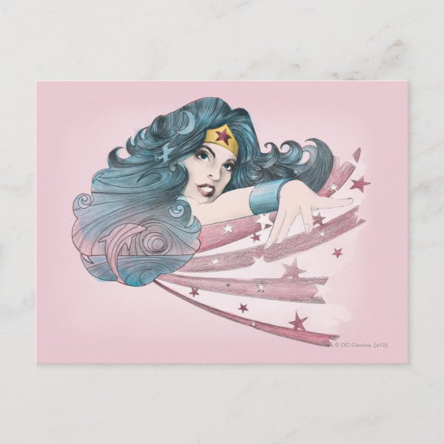 Wonder Woman Dolphin and Stripes Postcard (Front)