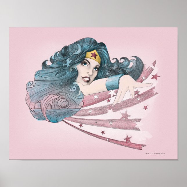 Wonder Woman Dolphin and Stripes Poster (Front)