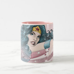Wonder Woman Dolphin and Stripes Two-Tone Coffee Mug