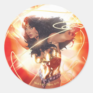 Wonder Woman Encyclopaedia Cover Classic Round Sticker