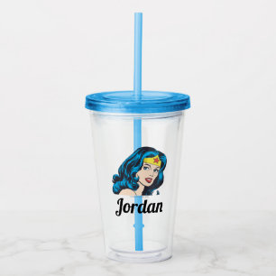 Wonder Woman Face Acrylic Tumbler