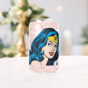Wonder Woman Face Can Glass