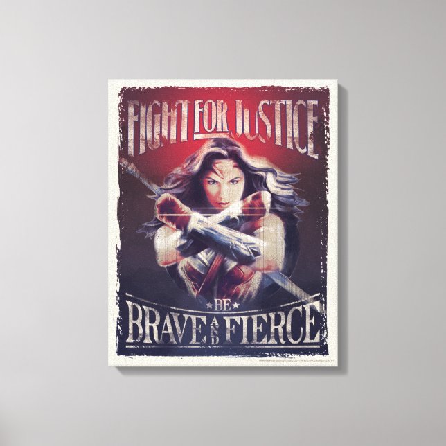 Wonder Woman Fight For Justice Canvas Print (Front)