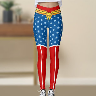 Wonder Woman-style Halftone Comic Book Leggings