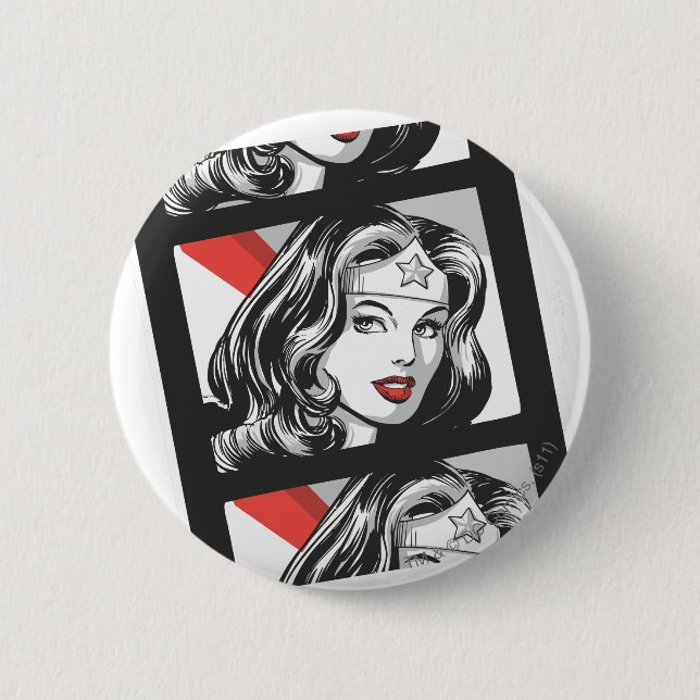 Wonder Woman Film Strip 6 Cm Round Badge (Front)