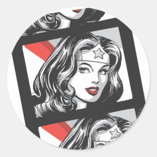 Wonder Woman Film Strip Classic Round Sticker