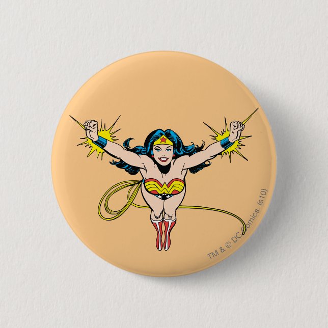 Wonder Woman Fly Forward 6 Cm Round Badge (Front)