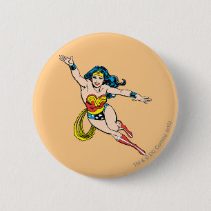 Wonder Woman Flying Forward 6 Cm Round Badge