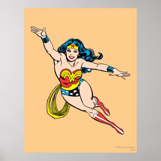 Wonder Woman Flying Forward Poster (Front)