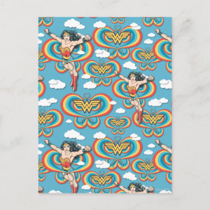 Wonder Woman Flying High Pattern Postcard