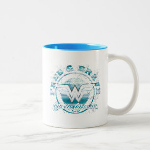 Wonder Woman Free & Brave Grunge Graphic Two-Tone Coffee Mug
