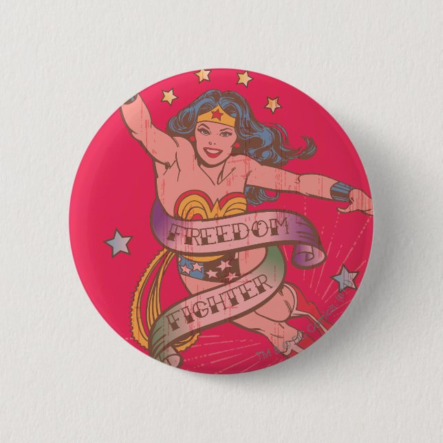 Wonder Woman Freedom Fighter 6 Cm Round Badge (Front)