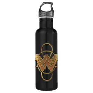 Wonder Woman Gold Symbol Over Lasso 710 Ml Water Bottle