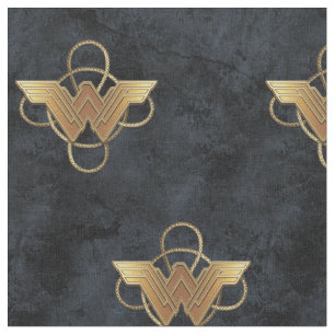 Wonder Woman Gold Symbol Over Lasso Fabric