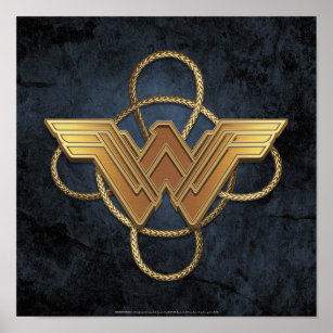 Wonder Woman Gold Symbol Over Lasso Poster
