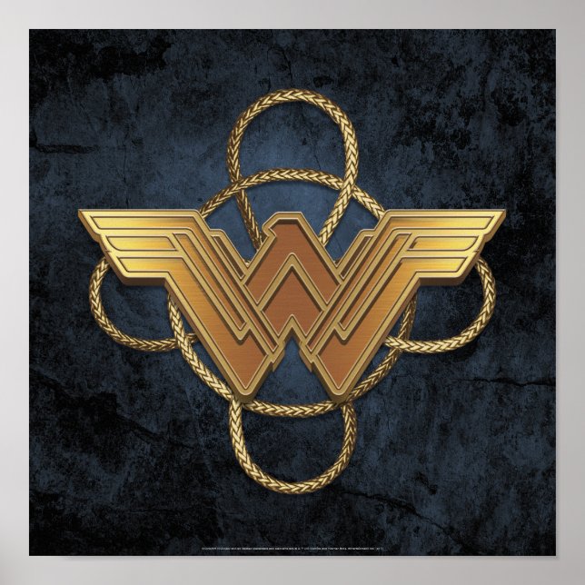 Wonder Woman Gold Symbol Over Lasso Poster (Front)