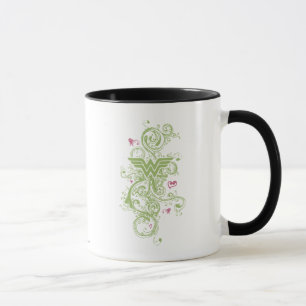 Wonder Woman Green Swirls Logo Mug