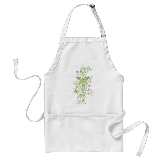 Wonder Woman Green Swirls Logo Standard Apron (Front)