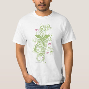 Wonder Woman Green Swirls Logo T-Shirt