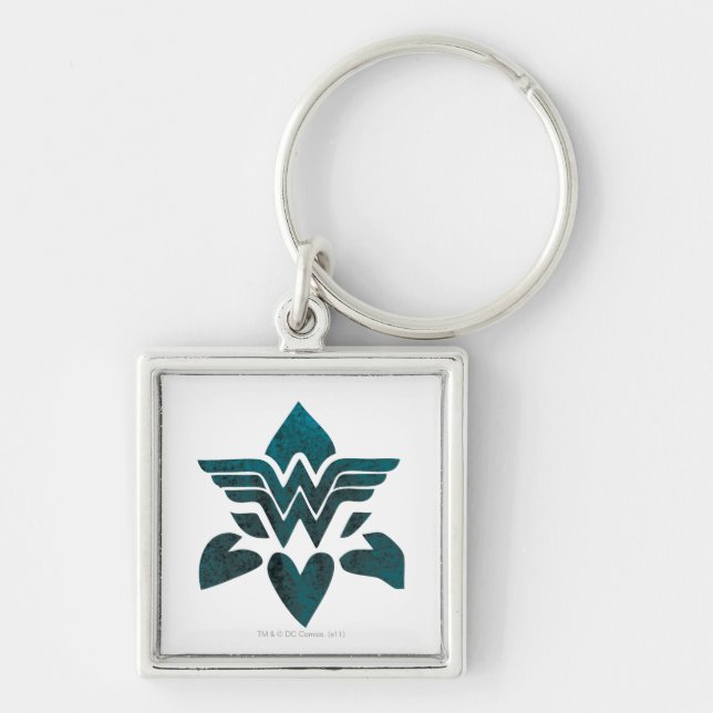 Wonder Woman Grunge Logo Key Ring (Front)