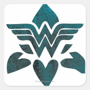 Wonder Woman Grunge Logo Square Sticker