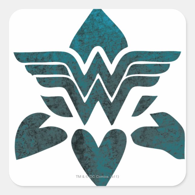 Wonder Woman Grunge Logo Square Sticker (Front)