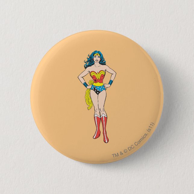 Wonder Woman Hands on Hips 6 Cm Round Badge (Front)