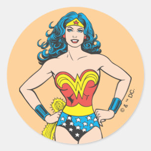Wonder Woman Hands on Hips Classic Round Sticker