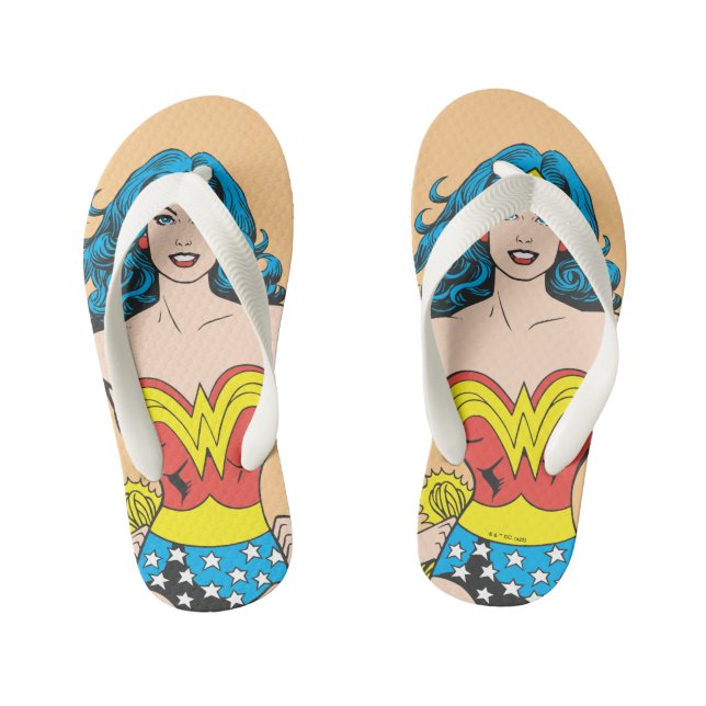 Wonder Woman Hands on Hips Kid's Flip Flops (Footbed)
