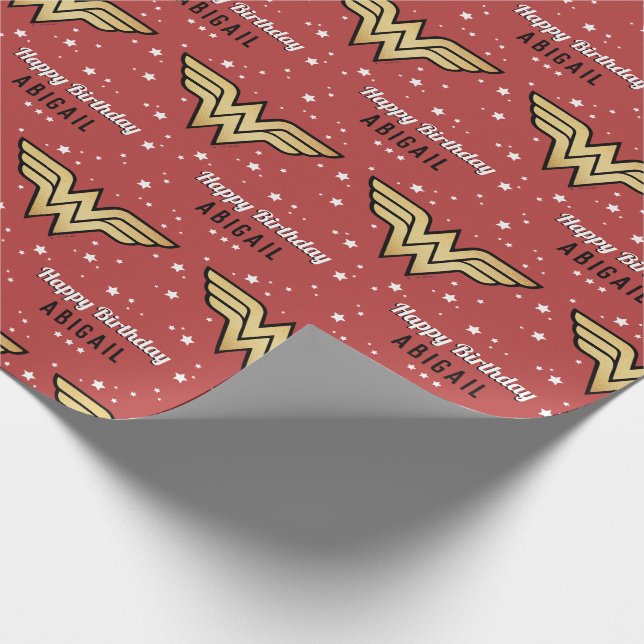 Wonder Woman | Happy Birthday  Wrapping Paper (Corner)